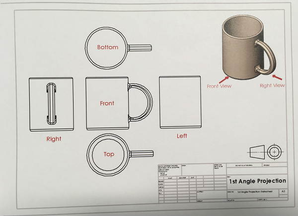 engineering drawing mug